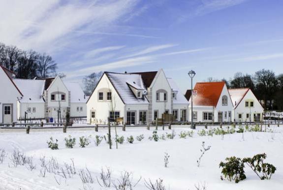 Schneebedeckte Häuser | Ferienresort Bad Bentheim